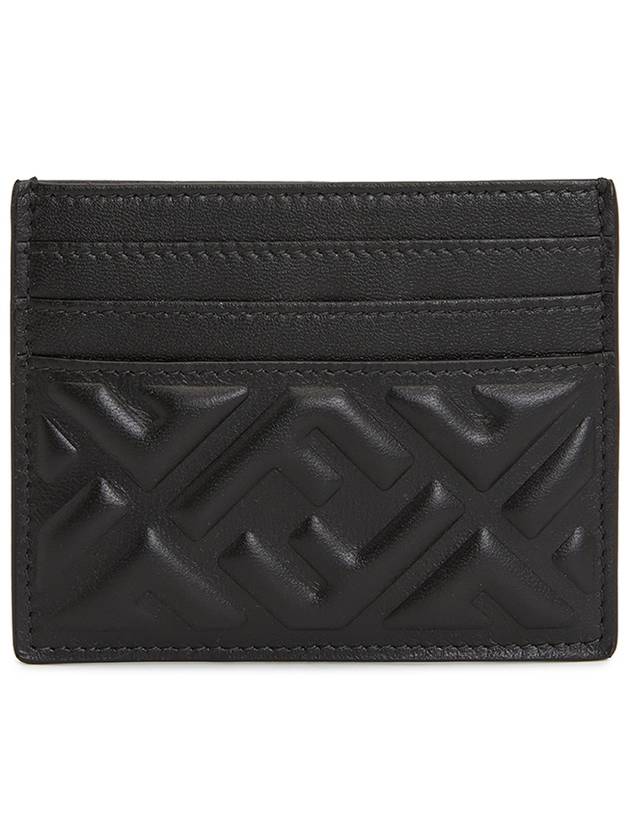 Baguette Embossed FF Logo Card Wallet Black - FENDI - BALAAN 3