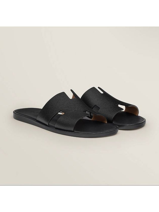 Izmir Calfskin Slippers Black - HERMES - BALAAN 2