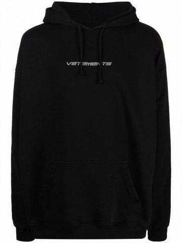 Side Logo Tape Overfit Hoodie Black - VETEMENTS - BALAAN 1