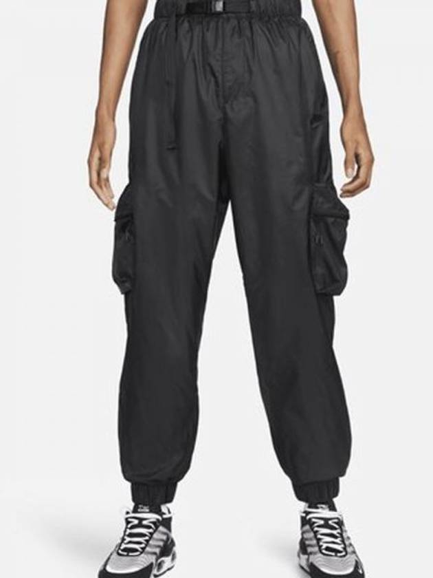 Tech Embroidered Logo Cargo Track Pants Black - NIKE - BALAAN 2