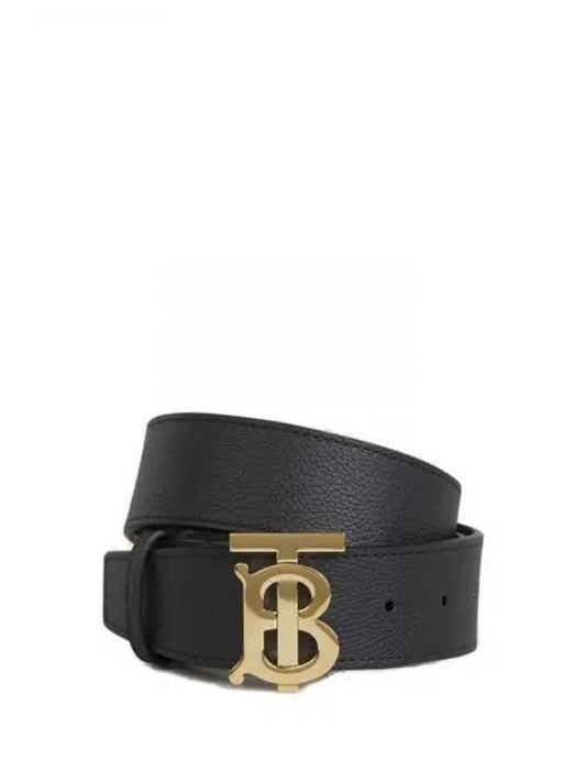 wide gold-plated TB logo leather belt black - BURBERRY - BALAAN 2
