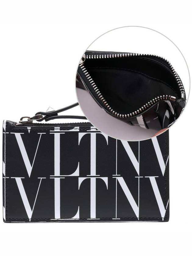 Times Logo Zipper Card Wallet Black - VALENTINO - BALAAN 2