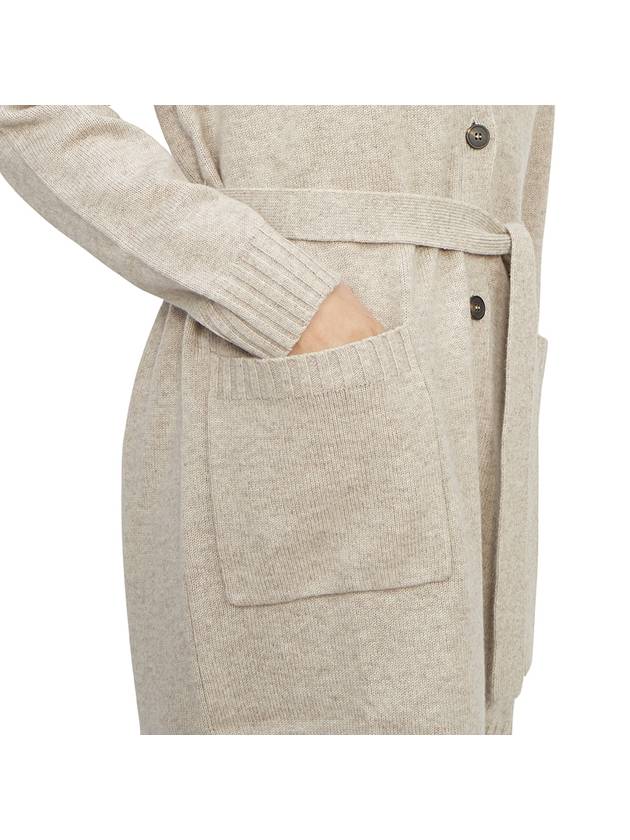 Button Wool Cashmere Long Cardigan Beige - MAX MARA - BALAAN 8