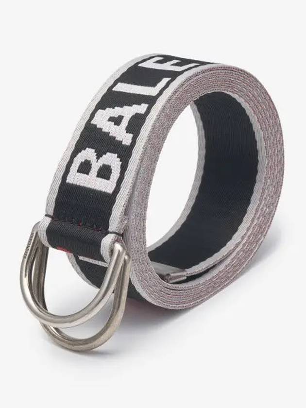 D Ring Embroidered Logo Fabric Belt Black - BALENCIAGA - BALAAN 2