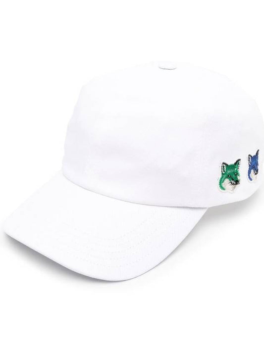 Double Fox Head Patch Ball Cap White - MAISON KITSUNE - BALAAN 2