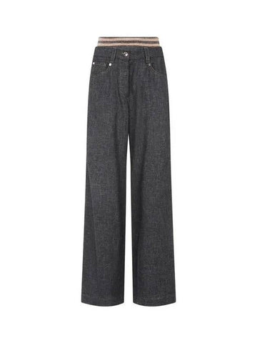 Women s mohair knit layered flare pants dark gray 270645 - BRUNELLO CUCINELLI - BALAAN 1