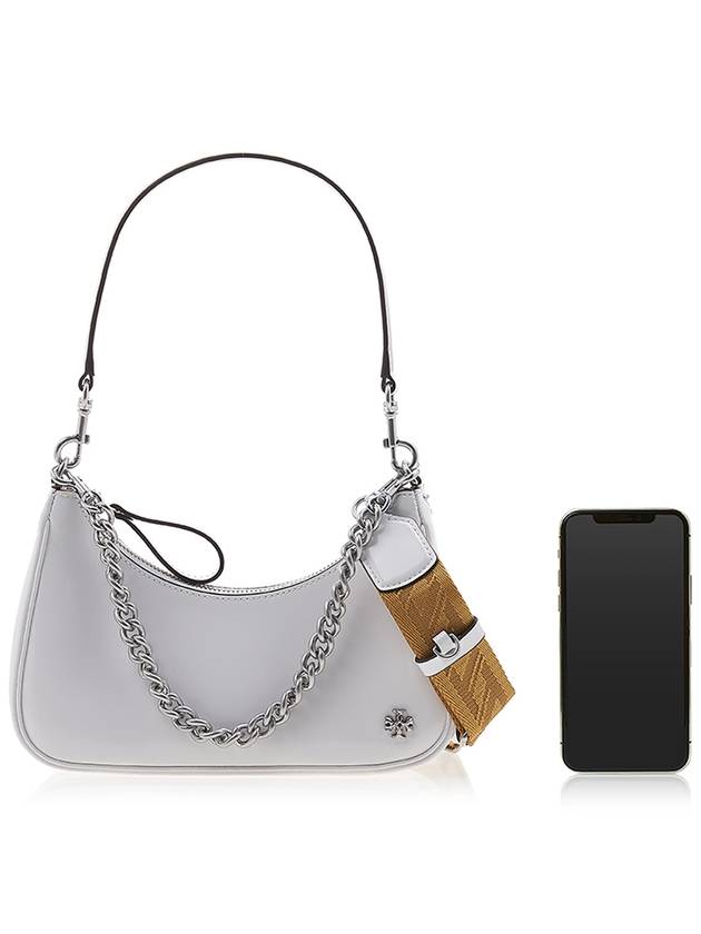 Mercer Chain Spazzolato Crescent Shoulder Bag White - TORY BURCH - BALAAN 7