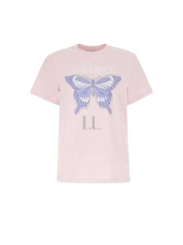 Women's Butterfly Relaxed Short Sleeve T-Shirt Light Lilac - GANNI - BALAAN 2