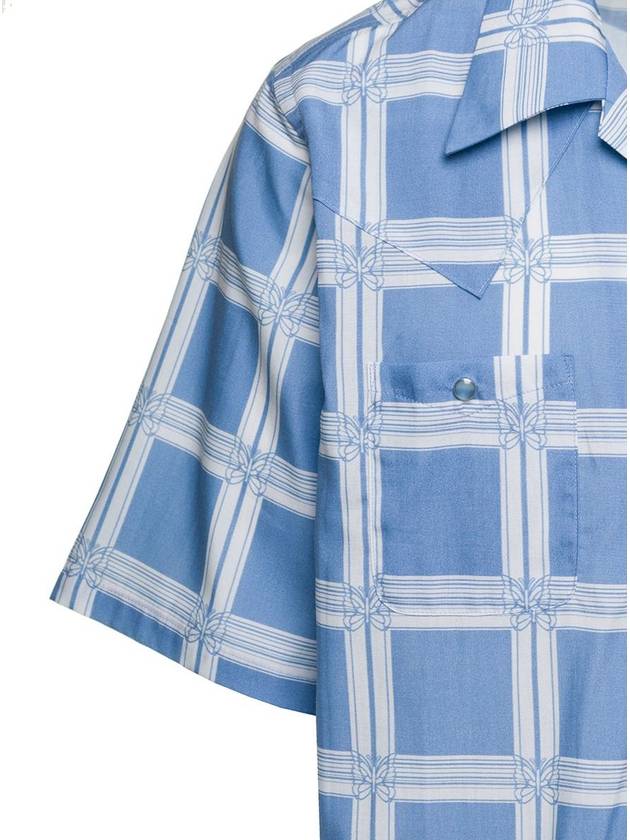 Light Blue Bowling Shirt With All-Over Graphic Print In Cotton Blend Man - NEEDLES - BALAAN 3