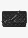 Classic Crossbag On Chain Grained Calfskin & Silver Black - CHANEL - BALAAN 5