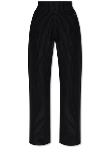 EA7 Emporio Armani Ribbed Trousers, Women's, Black - EMPORIO ARMANI - BALAAN 1