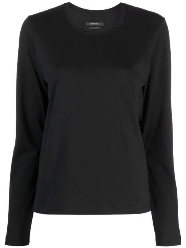 Alka Back Logo Cotton Long Sleeve T-Shirt Black - ISABEL MARANT - BALAAN 1