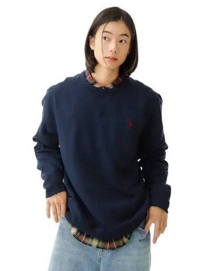 Fleece crewneck sweatshirt navy - POLO RALPH LAUREN - BALAAN 2