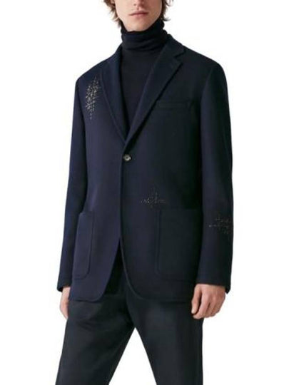 Stadium Wool Plain Jacket Marine - HERMES - BALAAN 2