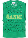 Logo Intarsia Knit Vest Green - GANNI - BALAAN 2