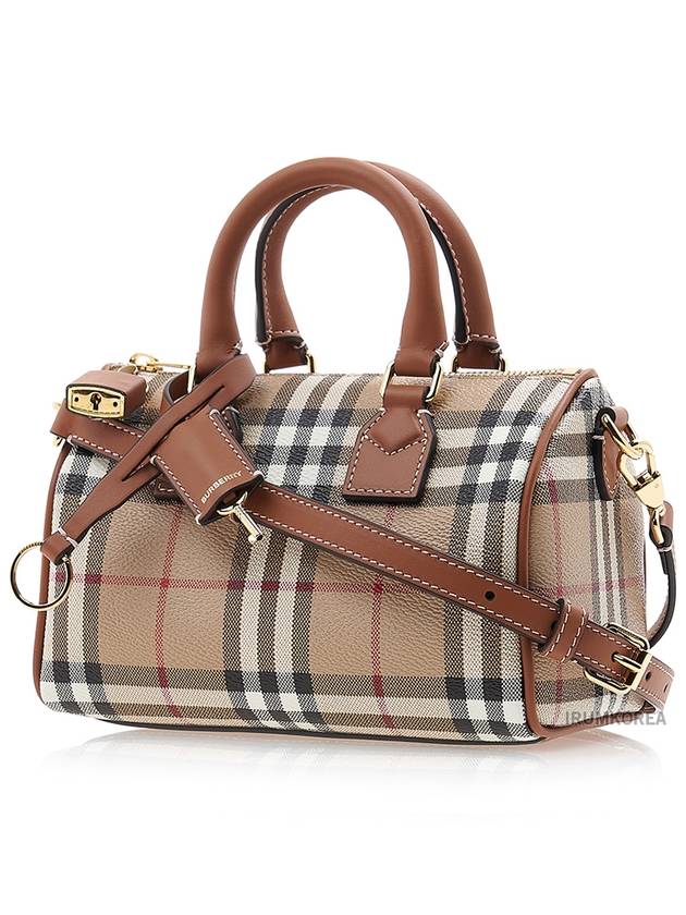 Check Mini Bowling Bag Archive Beige Briar Brown - BURBERRY - BALAAN 3