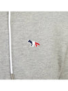 Tricolor Fox Patch Hooded Zip-Up Gray - MAISON KITSUNE - BALAAN.