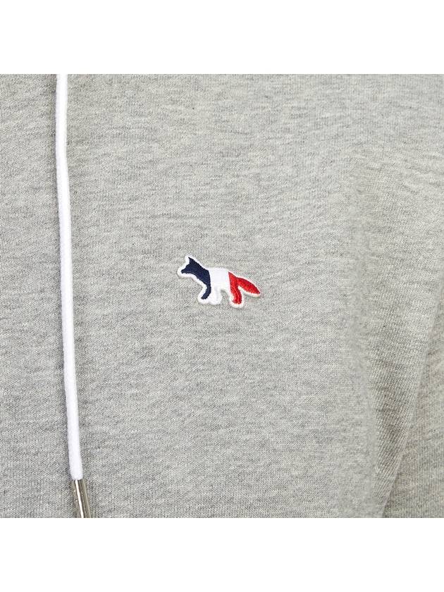 Tricolor Fox Patch Hooded Zip-Up Gray - MAISON KITSUNE - BALAAN.