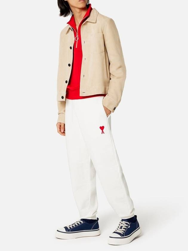 Heart Logo Jogger Pants White - AMI - BALAAN 3