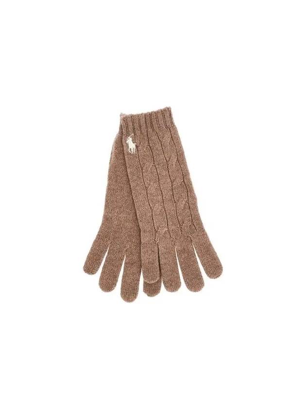 WC0638 220 Pony Cable Knit Gloves - POLO RALPH LAUREN - BALAAN 1