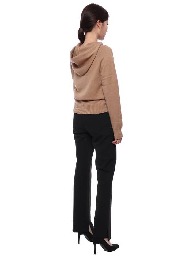 Women's Ananas Wool Cashmere Knit Hoodie Camel - MAX MARA - BALAAN 7