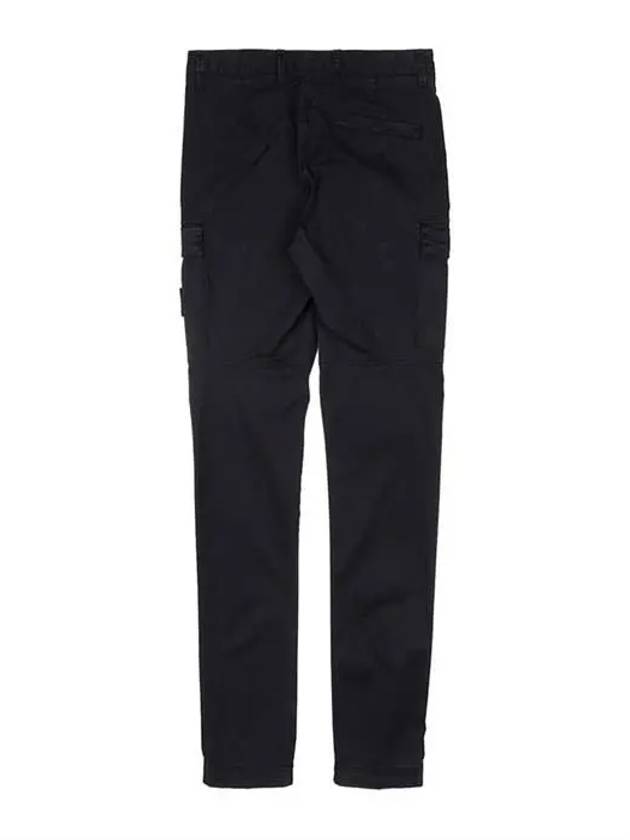 Stretch Cotton Gabardine Garment Dyed Cargo Straight Pants Black - STONE ISLAND - BALAAN 3