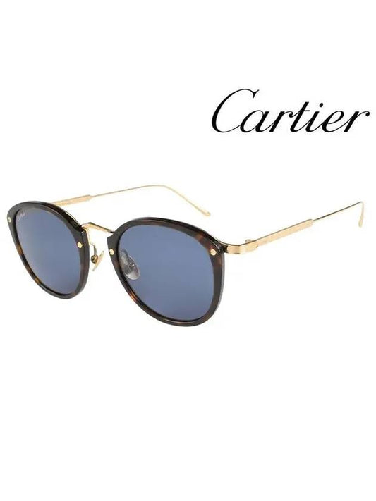 Eyewear C de Round Acetate Sunglasses Dark Blue - CARTIER - BALAAN 2