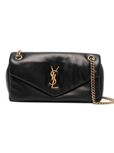 Calypso Small Plunged Lambskin Shoulder Bag Black - SAINT LAURENT - BALAAN 1