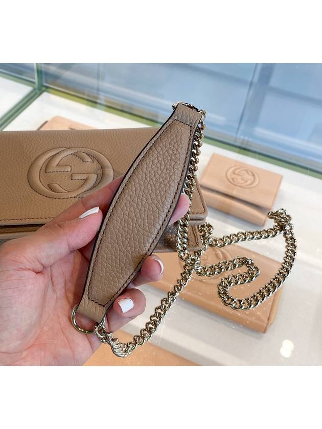 GG Logo Chain Soho Cross Bag Rose Beige - GUCCI - BALAAN 3