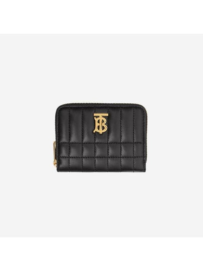 Lola Zipper Quilted Leather Half Wallet Black - BURBERRY - BALAAN 2