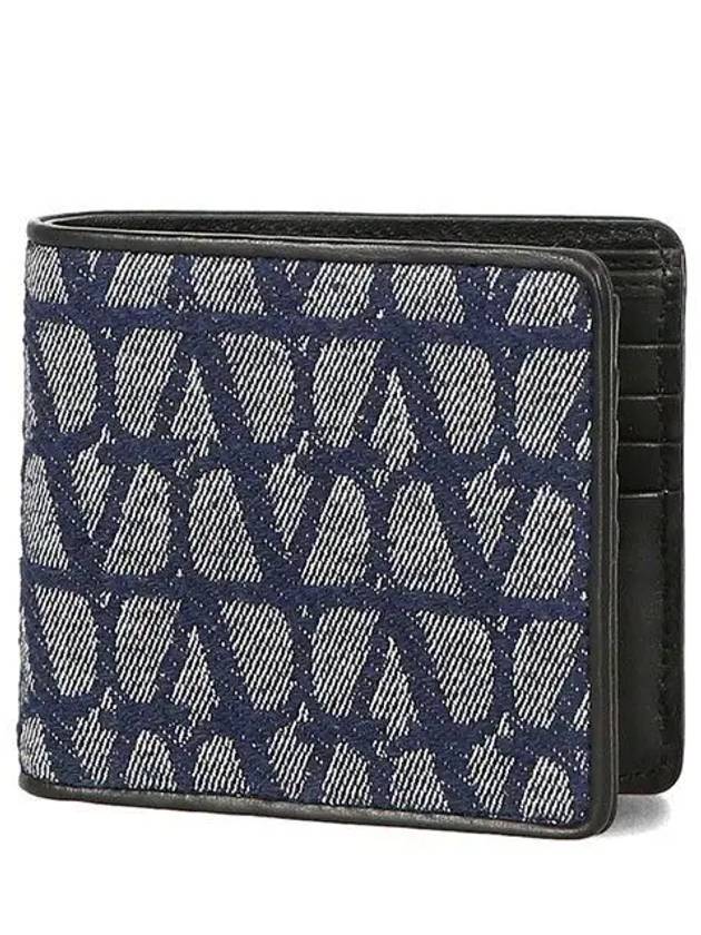 Toile Iconographe Denim Half Wallet Blue - VALENTINO - BALAAN 2