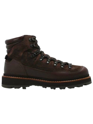 Peka Trek Suede Leather Hiking Walker Boots Brown - MONCLER - BALAAN 1