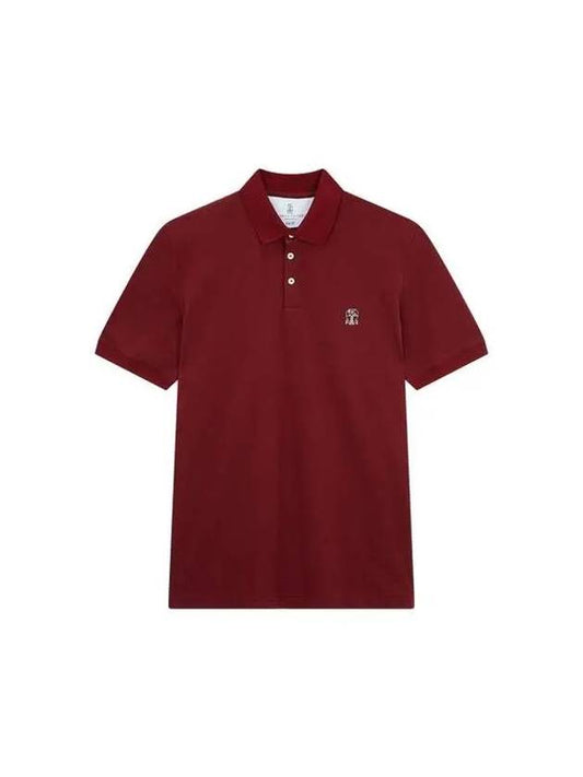 City Village 8th Anniversary 10 ePoint 9 8 Men s Short Sleeve Pique Polo Shirt Burgundy 271444 - BRUNELLO CUCINELLI - BALAAN 1