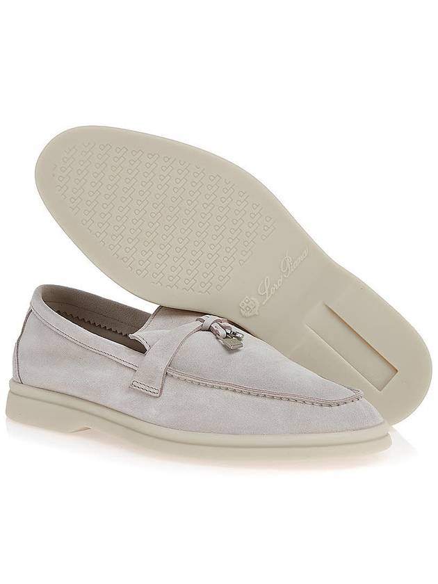 Summer Charms Walk Suede Loafers Pearl Grey - LORO PIANA - BALAAN 6