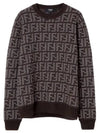 Men's Monogram Intarsia Knit Top Grey - FENDI - BALAAN 2