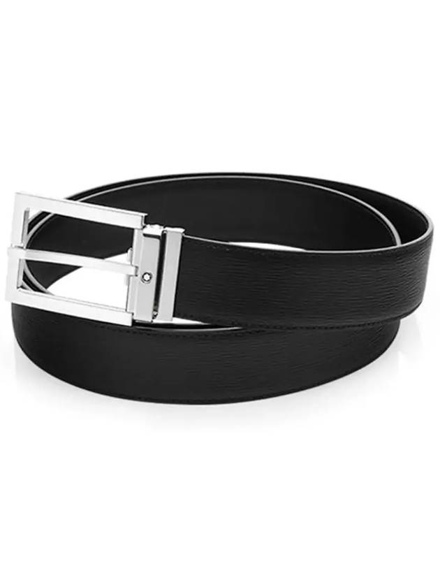 Steel Pin Buckle 35mm Leather Belt Black - MONTBLANC - BALAAN 4