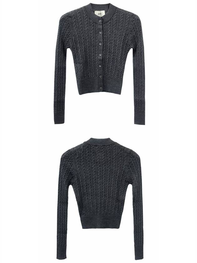 Wool Cardigan Grey - AMI - BALAAN 6