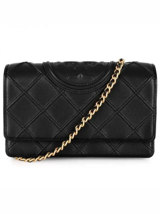 Fleming Soft Chain Long Wallet Bag Black - TORY BURCH - BALAAN 2