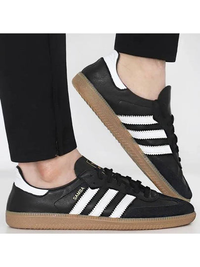 Samba Decon Leather Low Top Sneakers Core Black - ADIDAS - BALAAN 2