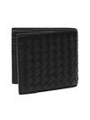 Intrecciato Weaving Half Wallet Black - BOTTEGA VENETA - BALAAN 5