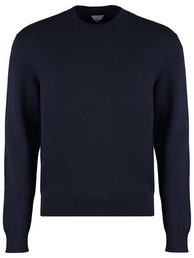 Crew Neck Cashmere Knit Top Navy - BOTTEGA VENETA - BALAAN 2