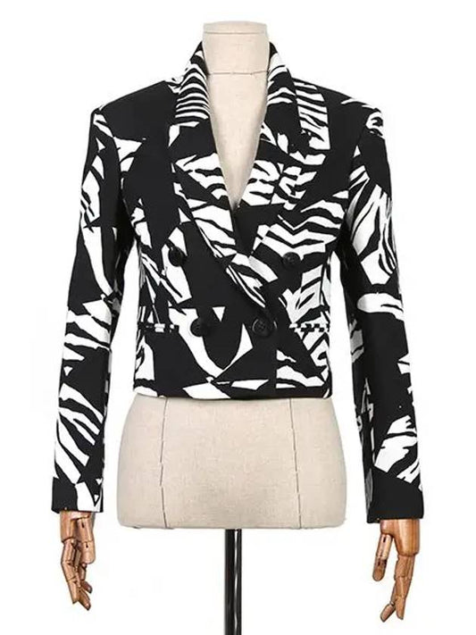 Zebra Printing Women's Short Jacket Black PNGI322 F033 042 - NEIL BARRETT - BALAAN 1