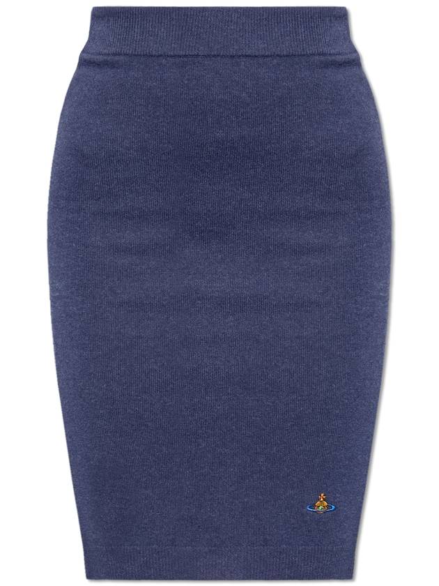 Embroidered ORB Pencil Skirt Navy - VIVIENNE WESTWOOD - BALAAN 2