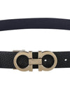 Reversible Gancini Belt Black - SALVATORE FERRAGAMO - BALAAN.