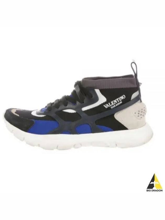QY2S0A57 Sound Middle Top Sneakers Black Blue SQL DMM - VALENTINO - BALAAN 1
