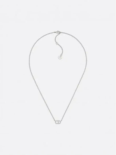 Claire D Rune White Crystal Necklace Silver - DIOR - BALAAN 2