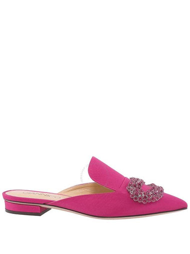 Giannico Ladies Deep Rose Daphne Flat Satin Mules, Brand Size 36 ( US Size 6 ) - GIANNICO - BALAAN 1