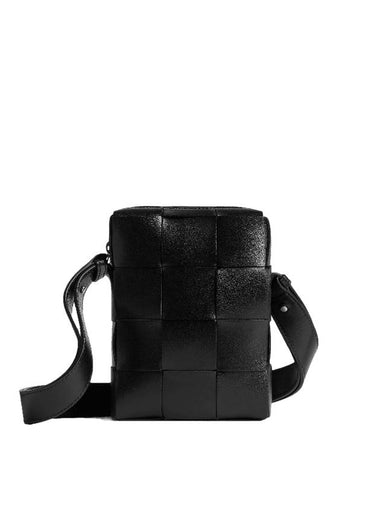 Intrecciato Mini Leather Crossbody Bag Black - BOTTEGA VENETA - BALAAN 1