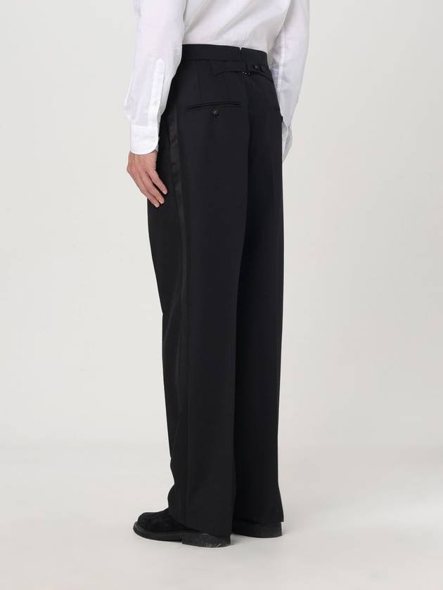 High rise backstrap straight pants black - THOM BROWNE - BALAAN 4