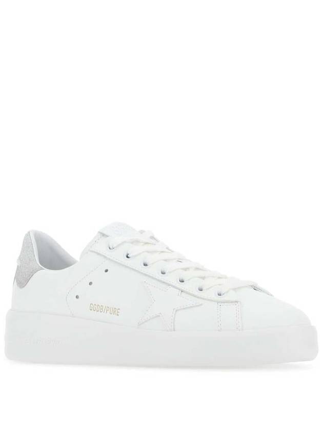 Purestar White Silver Glitter Heel Tab Sneakers - GOLDEN GOOSE - BALAAN 3